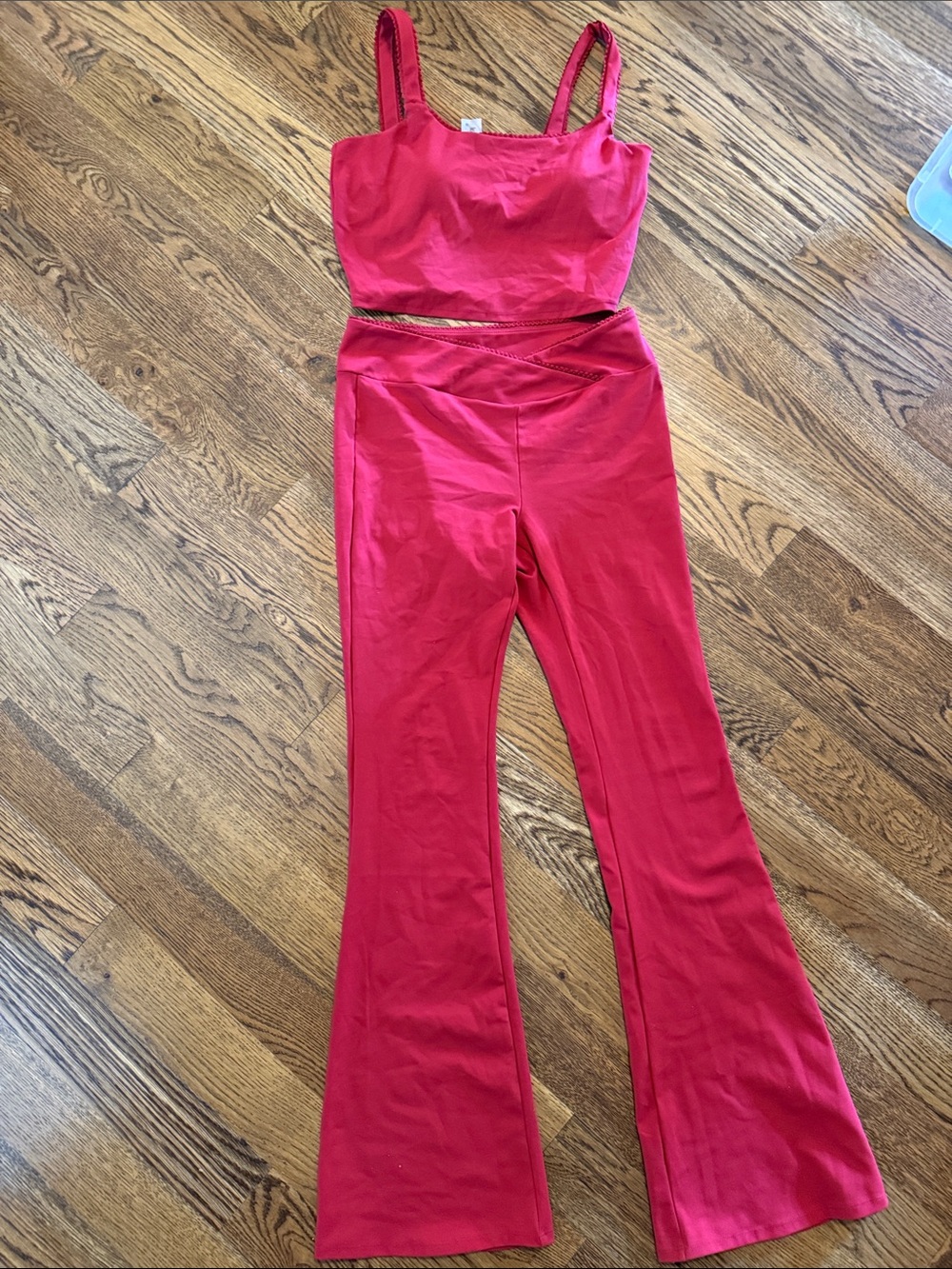 Altar'd State Vibrant Red Bootcut Two-Piece Set